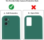 Back Cover for Oppo K10 / RM9I// A76/A36/A96 (Green, Matte Finish, Silicon) - Image 5