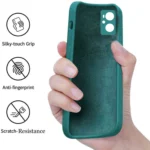 Back Cover for Oppo K10 / RM9I// A76/A36/A96 (Green, Matte Finish, Silicon) - Image 4